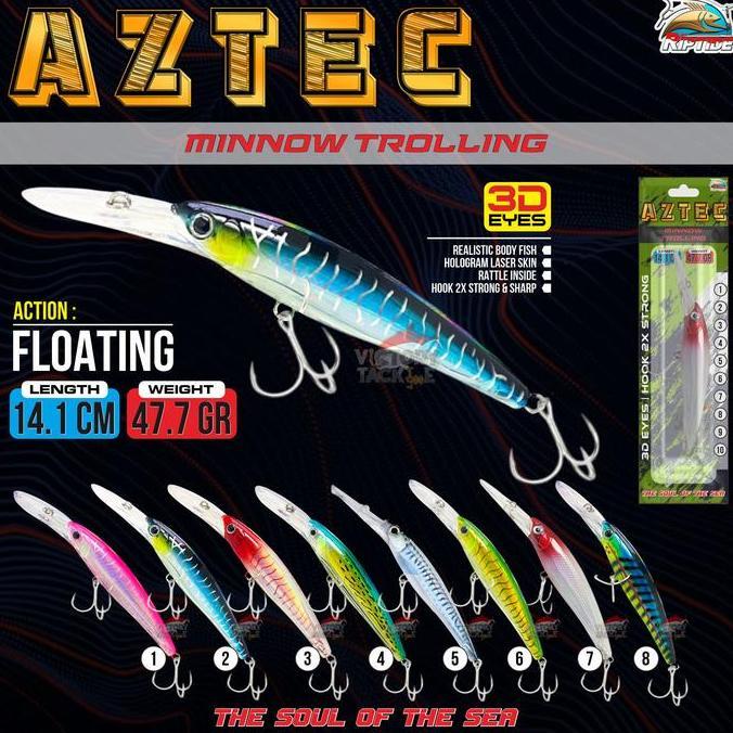 sahaneka2 - riptide orochi minnow squid trolling lure umpan bentuk cumi panjang 14.1 gram berat 4.1 