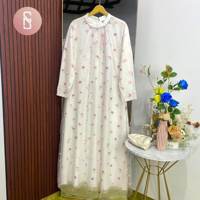Murah Myshawl Haura Gamis Jumbo Gamis Bigsize Gamis Brukat Kondangan Tille Motif Kasual Kondangan Wi
