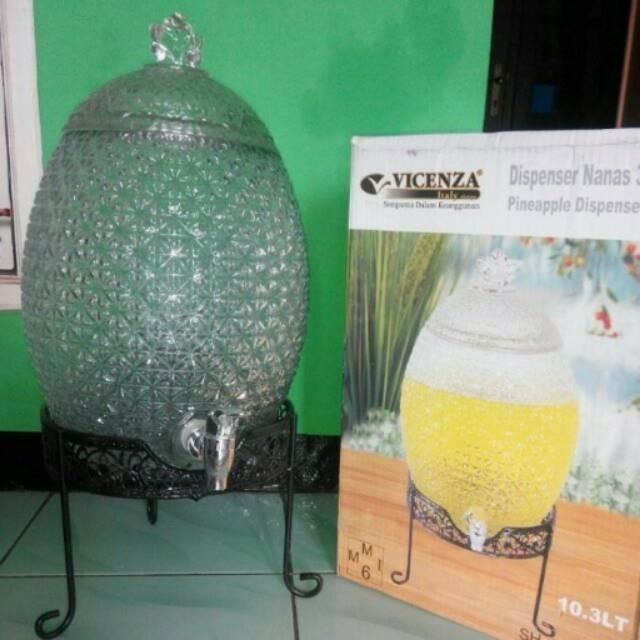 Vicenza Dispenser Kaca Nanas 10 liter SH151217 B Pineapple Wadah Saji