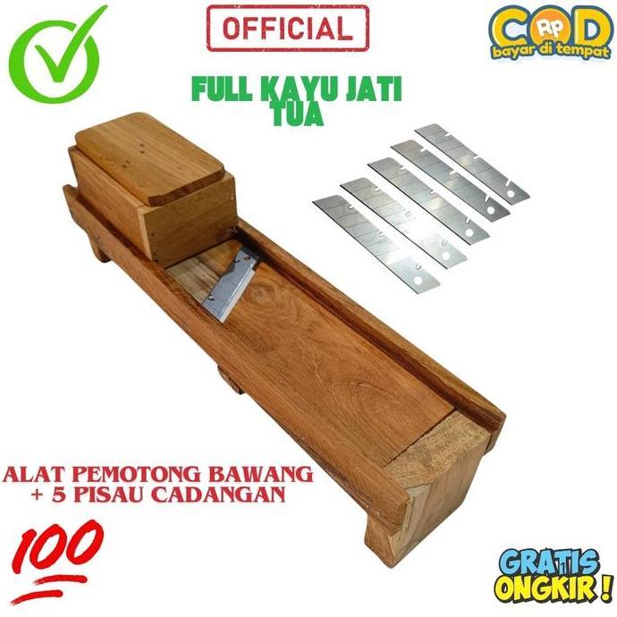 Pasah Bawang Merah + Cadangan Full Kayu Jati Tua / Pasah Serbaguna / Irisan Bawang Kayu