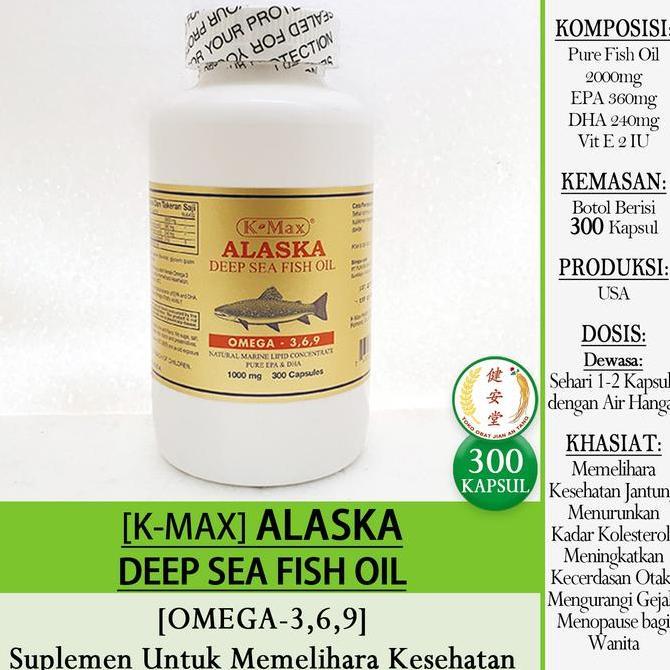 Produk Unggulan] [K-Max] ALASKA OMEGA 369 [Minyak Ikan 1000mg] isi 300 kapsul