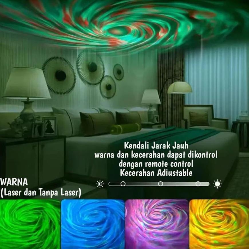 NEW Lampu proyektor Aurora Utara mini Lampu Galaksi Langit Aurora Lampu Tidur Lampu Disco + Remote U