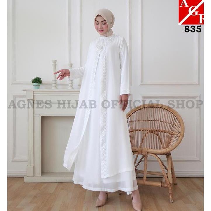 Murah AH - Gamis Abaya Lebaran 2026 Terbaru Baju Muslim Wanita Mewah Simple Elegan Gaun Pesta Kondan