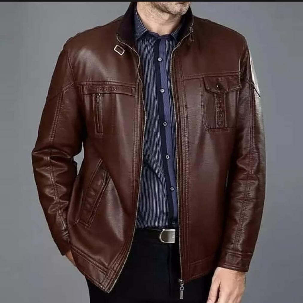 New Jaket Kulit Pria Parka / Jaket Kulit Kantor