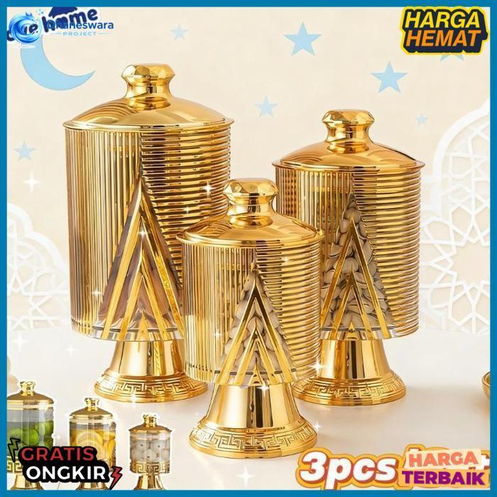New 3Pcs/Set Toples Lebaran Mewah/Toples Lebaran Cantik Set Mewah/Toples Aesthetic Lebaran/Toples Ku