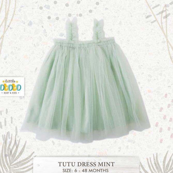 0-4th DRESS anak pesta TUTU MINT SAGE GREEN HIJAU Pastel IMPORT- Baju Baby Bayi Anak Gaun Tile Tulle