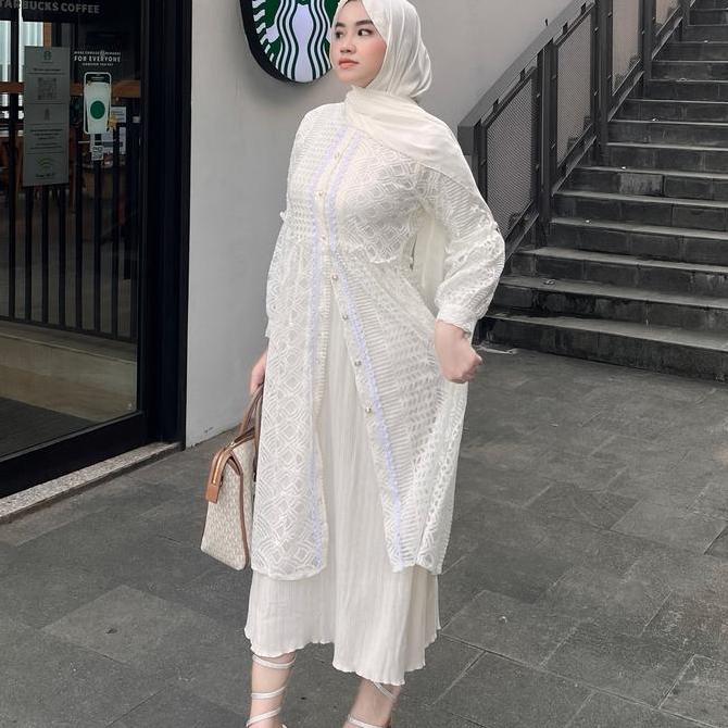 Murah Outer Brukat Cardigan Brokat Lengan Panjang atasan outher brukat Outer Brokat outer Tulle oute