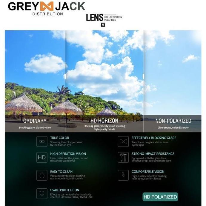 Grey Jack Kacamata hitam Sunglasses Polarized Anti UV  Model Kotak Metal Fashion Pria Dewasa SA1811 