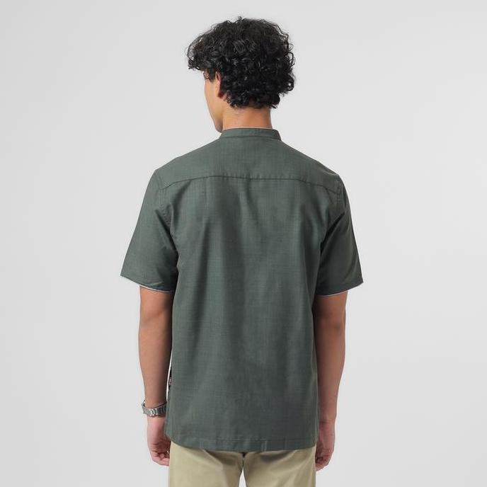 EDWIN JEANS - Kemeja Koko Pria Lengan Pendek KAHFI ARMY GREEN Baju Muslim Pria (TERBAIK) (TERBARU) (