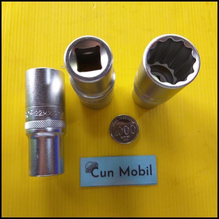 TERLARIS KUNCI SOK PANJANG DEEP SOK 22 MM 12PT 1/2" MERK TEKIRO