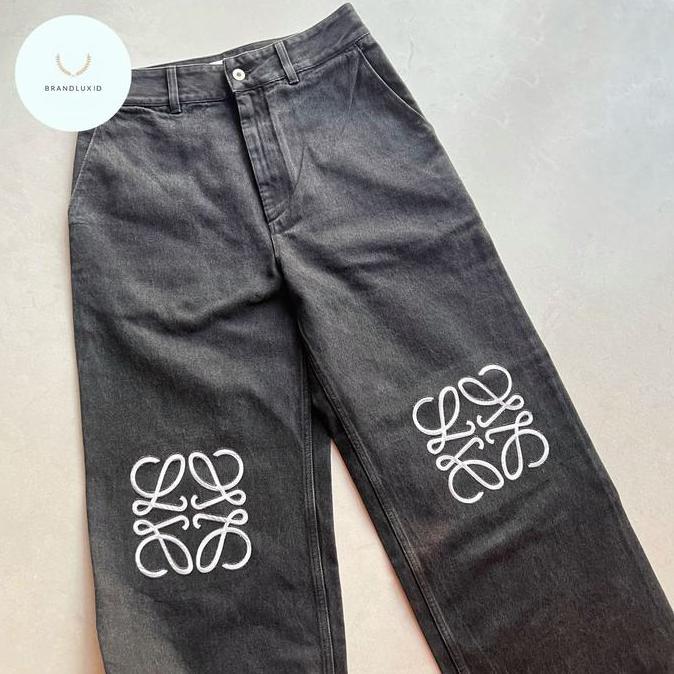 Loewe anagram baggy jeans in black washed (TERBAIK) (TERBARU) (TERMURAH)
