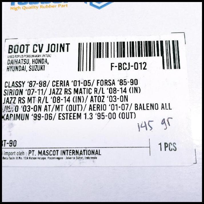 DISKON KARET BOOT CV JOINT AS RODA KOKEL LUAR HYUNDAI ATOS ATOZ VISTO MANUAL MATIC 