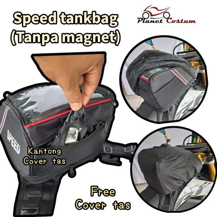Lstb1 Tankbag Speed Tas Tangki Jas Hujan Tanpa Magnet  Motorcycle Motor Sport Gojek Grab Free Cover 