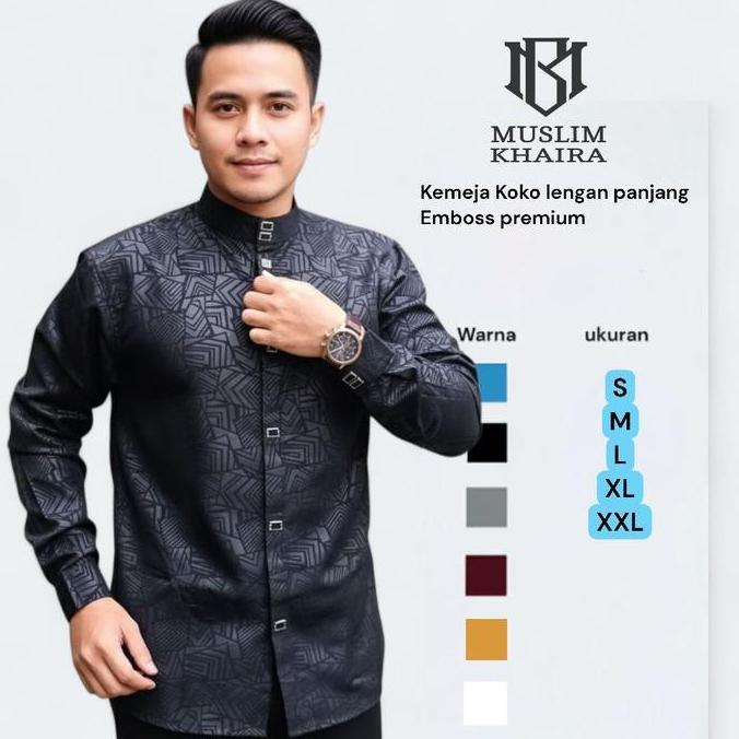kemko sultan Baju Koko embos atasan pria koko sultan terbaru