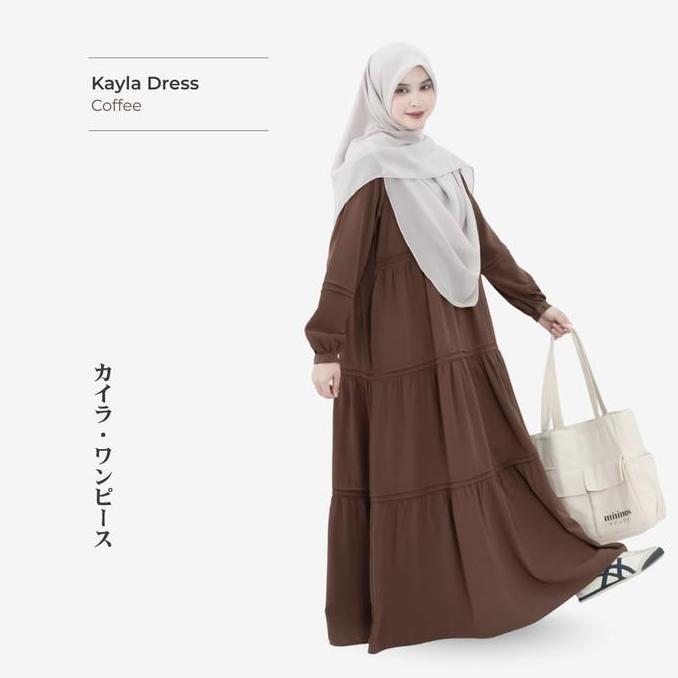 Mininos Kayla Dress Lipit | Gamis Daily Busui Remaja Muslimah Terbaru