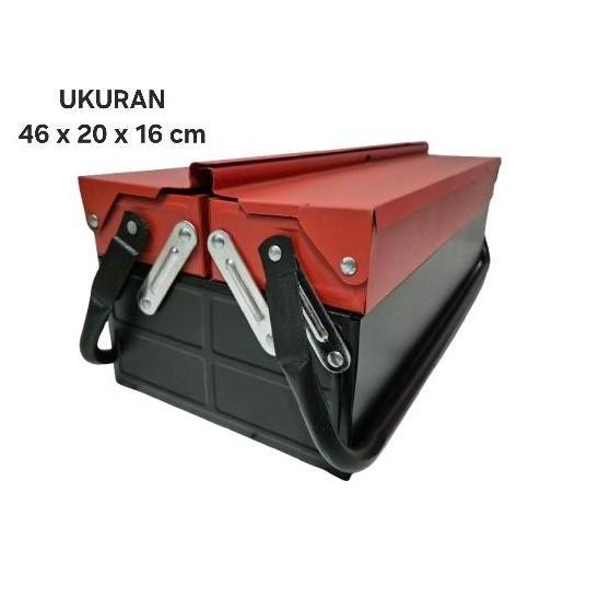 HARGA DISC - Tool Box / Kotak Perkakas Besi 2 Tingkat Susun