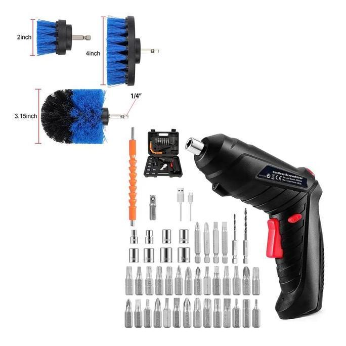Mesin Bor Mini Obeng Cordless Screwdriver Sikat Pembersih Cuci Sepatu Laundry - Shoe Cleaning Brush 