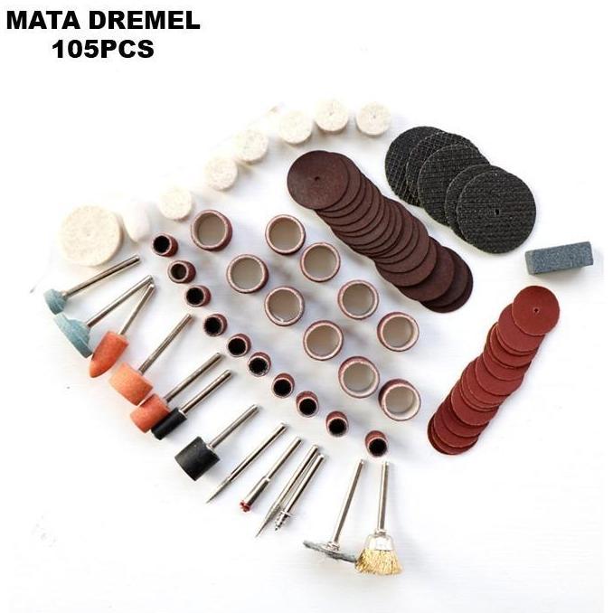 Alat Poles Potong Amplas Gerinda Dremel Bor Mini Set 105 Pcs Mata Bor Mini Tuner