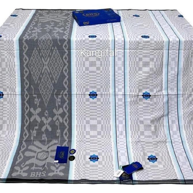 PREMIUM PROMO RAMADAN Sarung BHS Classic Gold Motif C45 SSA, BHS classic songket, Putih Hitam PREMIU