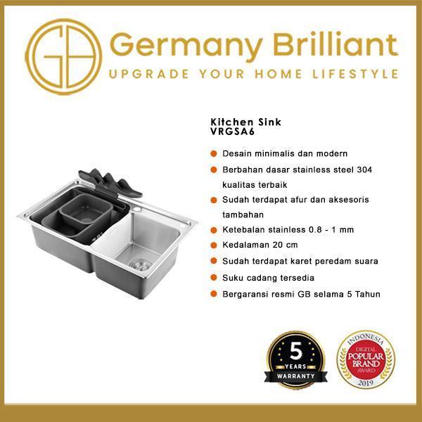 Germany Brilliant Bak Cuci Piring / Sink 1 Lubang VRGSA6