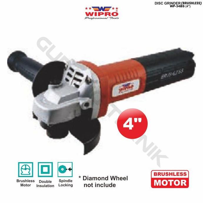 REZORHA Mesin Gerinda Tangan Brushless 4" WIPRO WP-34BS/Gerinda Gurinda Grinda