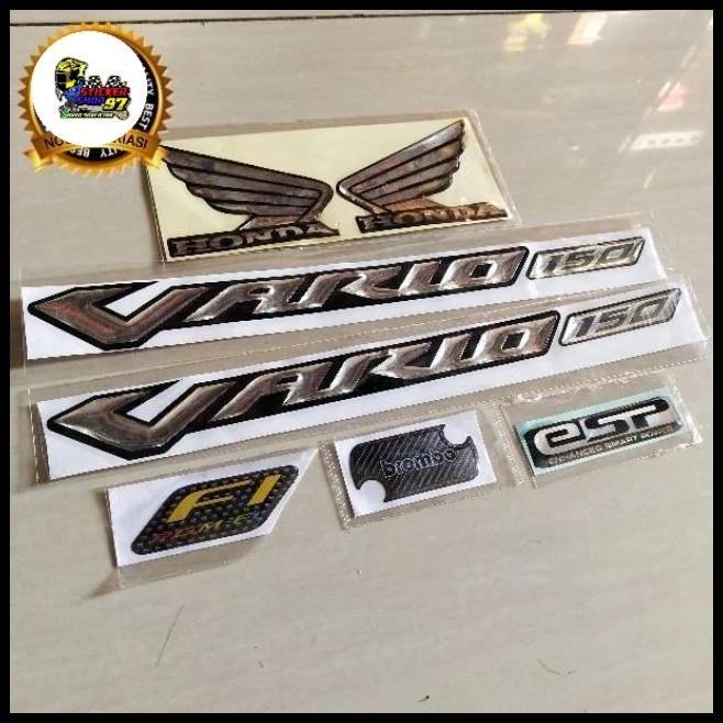 TERLARIS EMBLEM TIMBUL LOGO SAYAP VARIO 150 FULL SET CROME THAILAND KUALITAS 