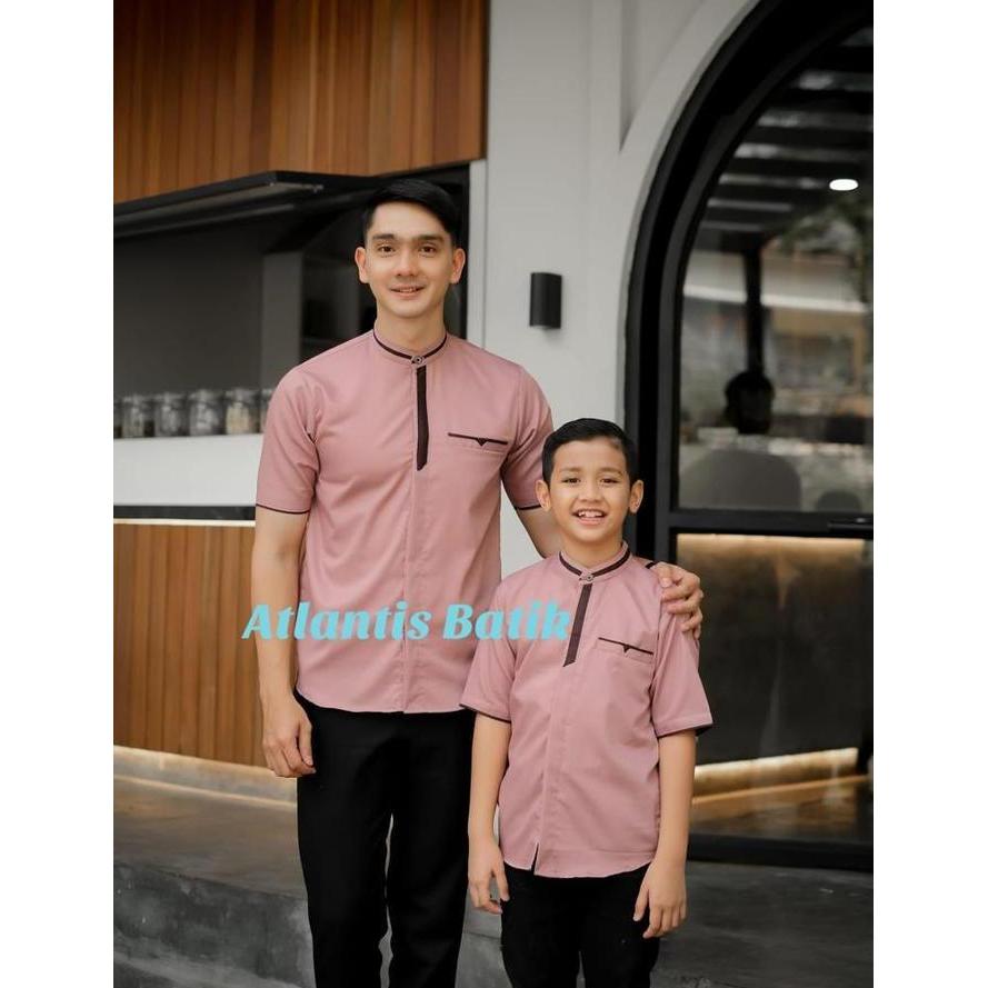 PROMO Baju Koko Couple Pria Dewasa Anak Terbaru Kain Toyobo Batik Kurta PROMO
