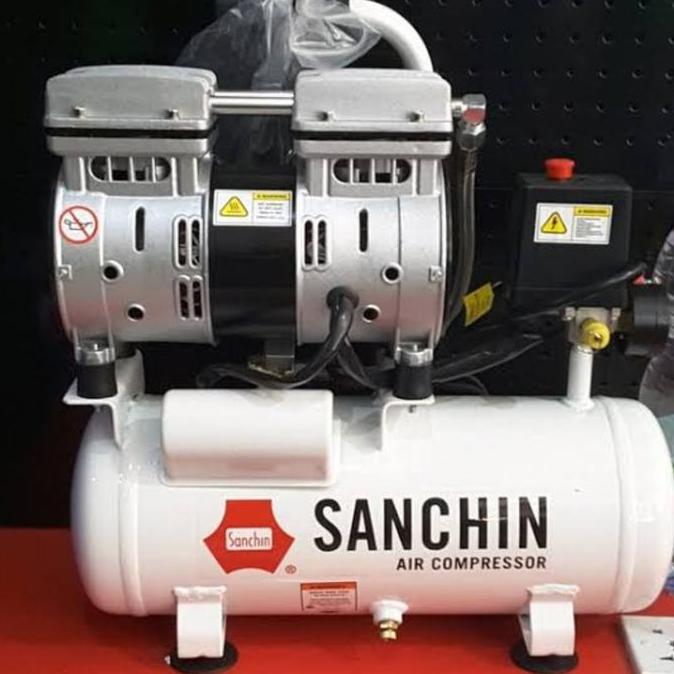 Murah Kompresor Angin Silent Halus Oilles Sanchin Compressor 9 Liter 0,75Hp