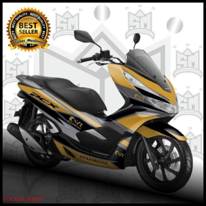 GRATIS ONGKIR DECAL STICKER PCX 150 GOLD HITAM GREY FULL BODY FULLSET MUSLIMART 