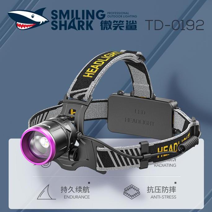 Sale Senter Kepala Zoom Uv Led 90W Smling Shark Td-0192 - Ultra Violet - Cari Kalajengking - Type-C