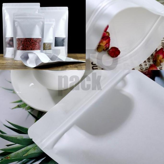 10x15 Kraft Paper bag WHITE standing pouch ZATOPACK - kemasan