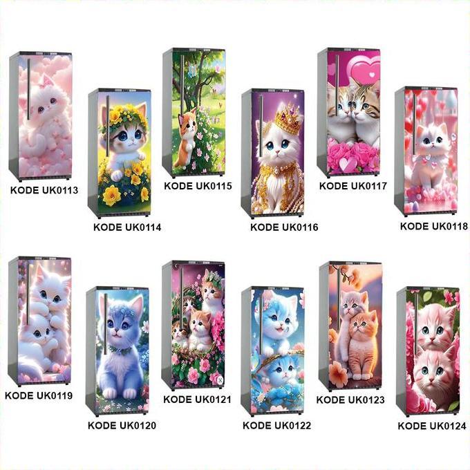 Stiker Kulkas 1 Pintu Karakter Kucing