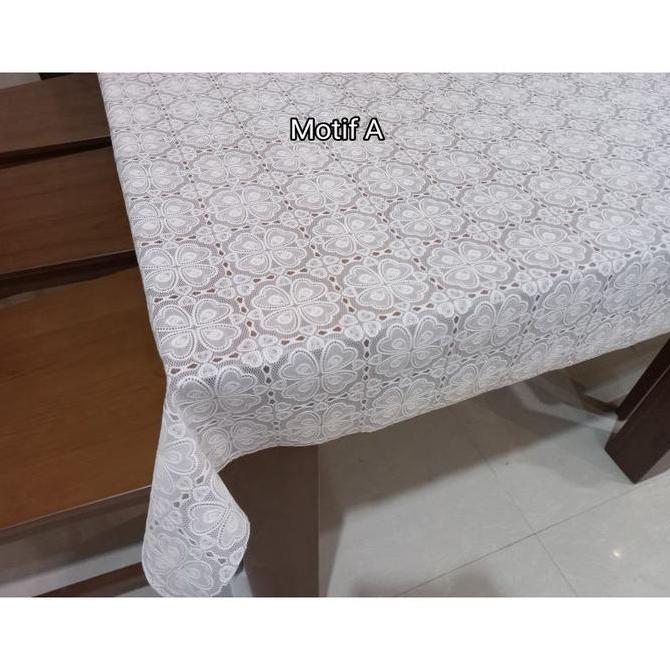 Taplak Meja Makan Putih Polos Plastik Anti Air Meteran Per 50 cm