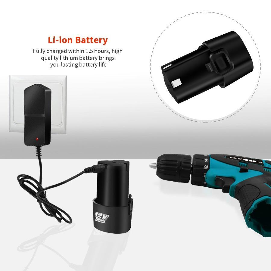Perkakas Listrik Bor 12V Mesin Bor Baterai Cordless Bor Listrik Electric Drill Cordless Screwdriver 