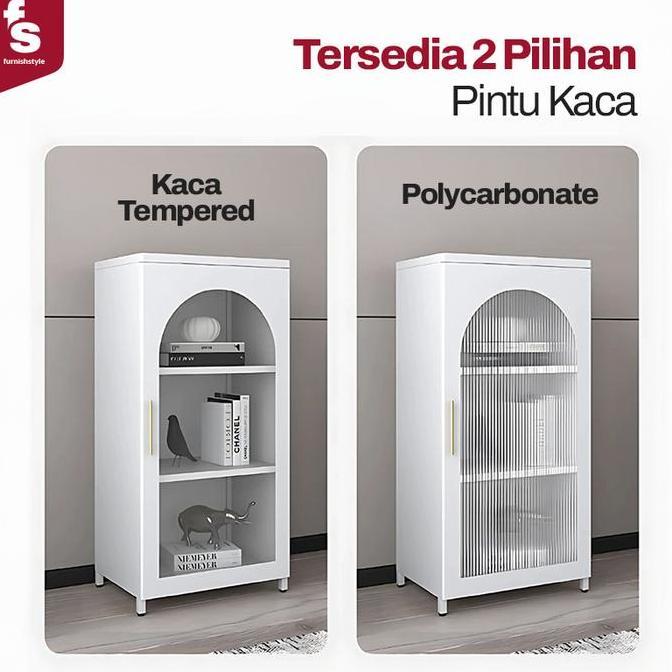 Sadegadiono - Lemari Kaca Hias Ruang Tamu Aesthetic Lemari Bufet Pajangan Penyimpanan Mainan Tas Buk