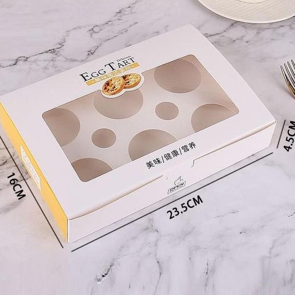 Box Egg Tart Mini Cake Box Kotak Kue Pie Susu Dus Kue Egg Tart Dessert