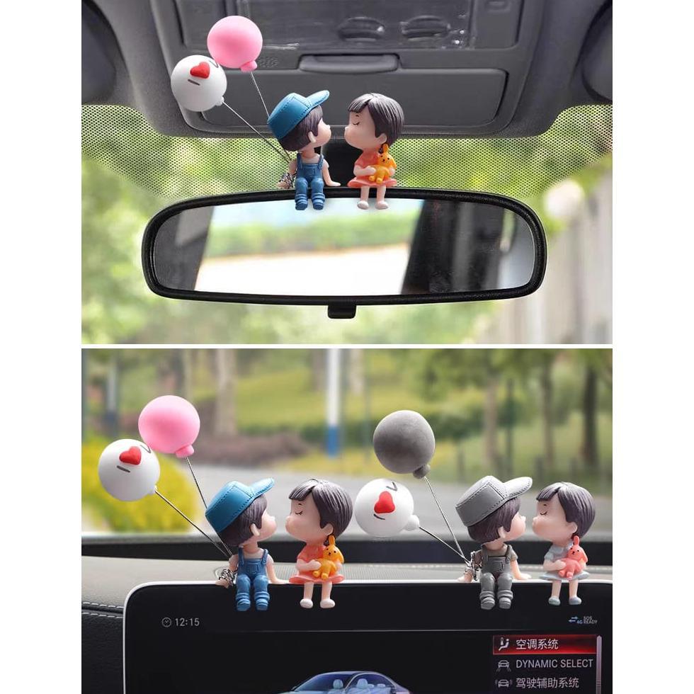 Pajangan Miniatur Dashboard Mobil Boneka Couple Lucu