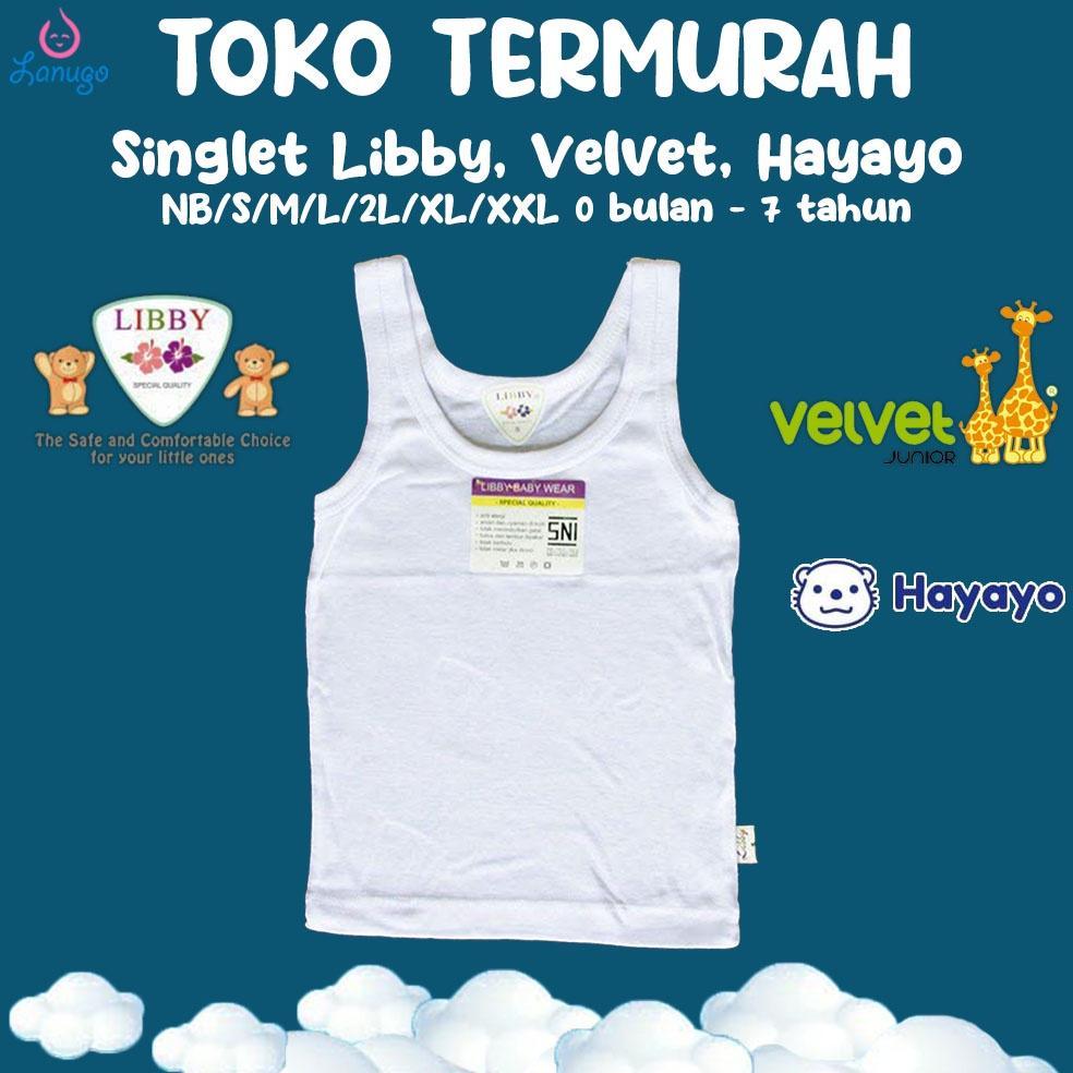 Mega Sale LIBBY VELVET JUNIOR Singlet / Kaos Dalam Anak Putih | Baju Anak / Kaos Anak / Kaos Dalam V