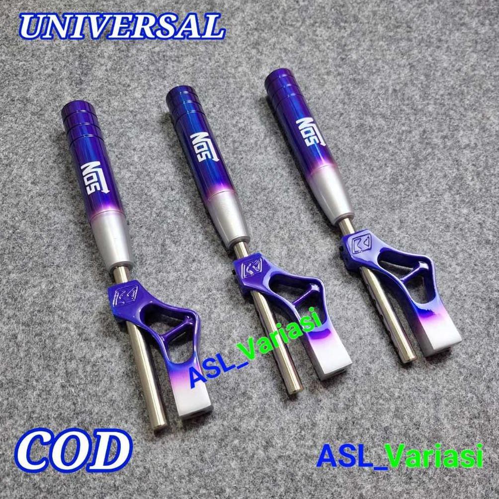 Shift Knob Ekstender Mobil Set Tuas Persneling Burn Tip Blue Alumunium tuas kepala knop knob + tiang