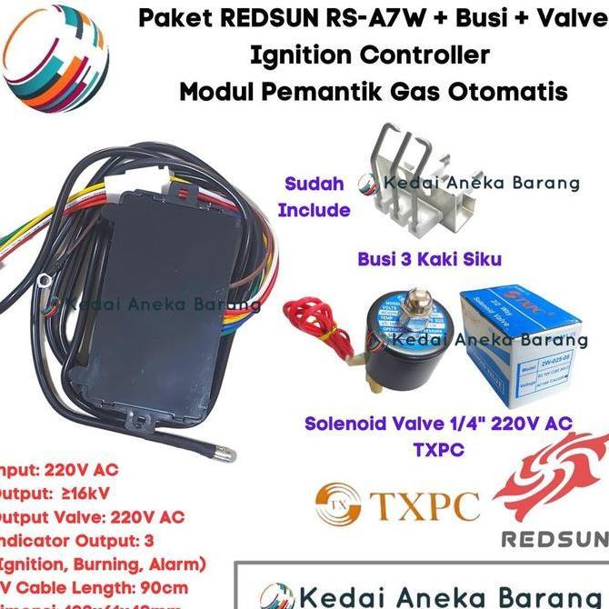Redsun Rs-A7W Ignition Controller 220V Ac Modul Pemantik Pematik Gas Lpg Kontroler Igniter Otomatis 