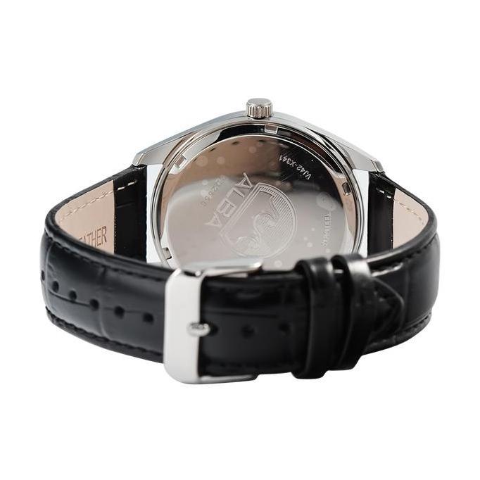 Jam Tangan Pria Alba AS9R03X1 Silver Dial Black Leather Strap