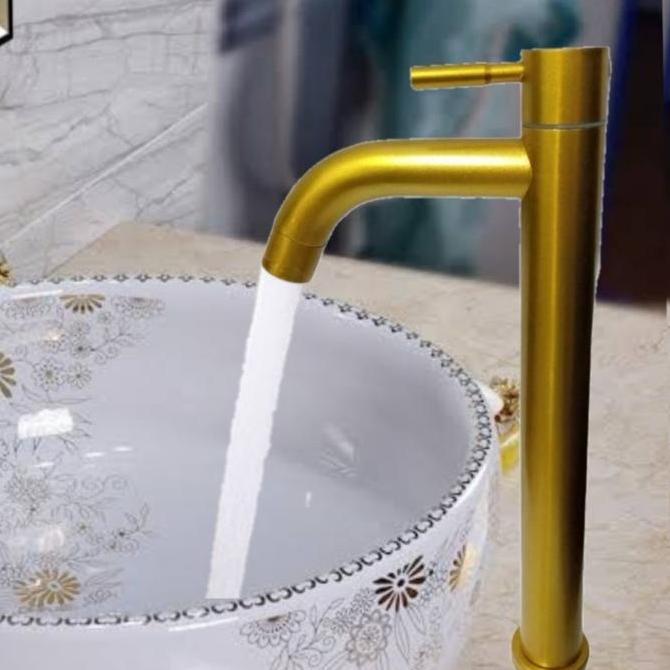 Kran wastafel gold / kran wastafel bambu gold DISKON