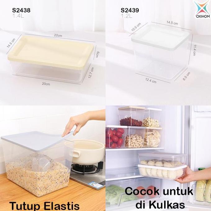 Oxihom Toples Plastik Bening Food Container Kulkas Peralatan Dapur