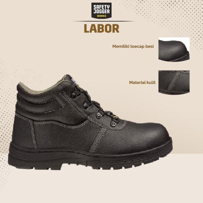 Safety Jogger Works Labor S3 Mid Sepatu Pekerja Proyek Steel Tocap Nitrile Outsole (TERBAIK) (TERBAR