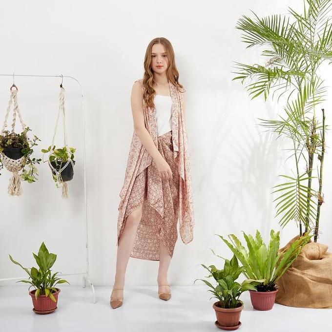 Murah Batik Set Lunima / Baju Kondangan / Pesta / kaftan set / Batik Viscose Muslim Outer Wanita Non