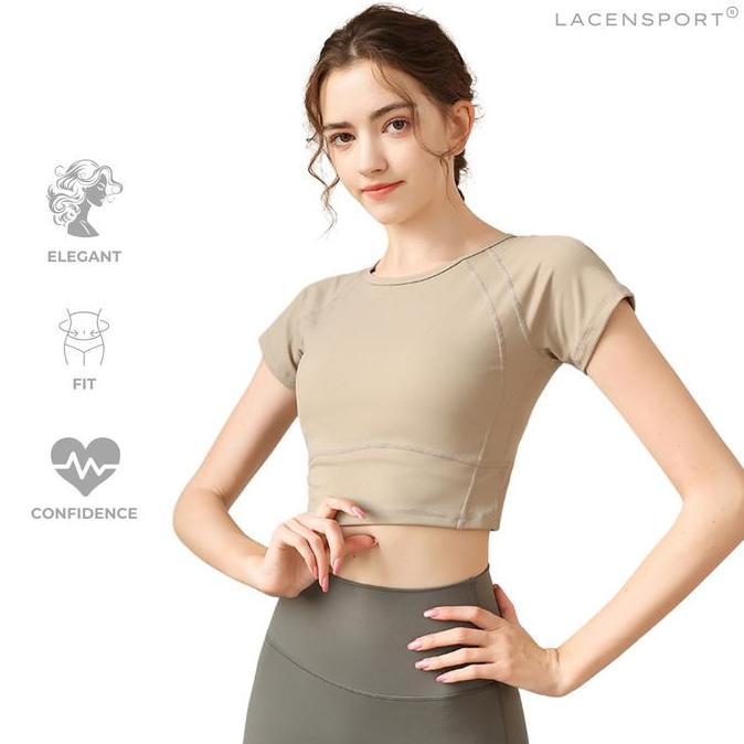 LACENSPORT - Helen's Secret Top Kaos Baju Olahraga Gym Yoga Wanita (TERBAIK) (TERBARU) (TERMURAH)