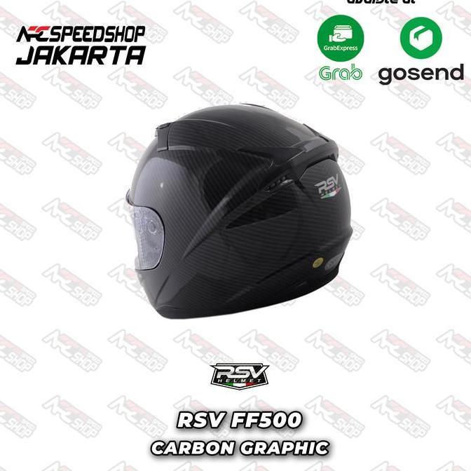 Helm Full Face RSV FF500 Carbon Graphic - Helmet Motor FF 500 murah