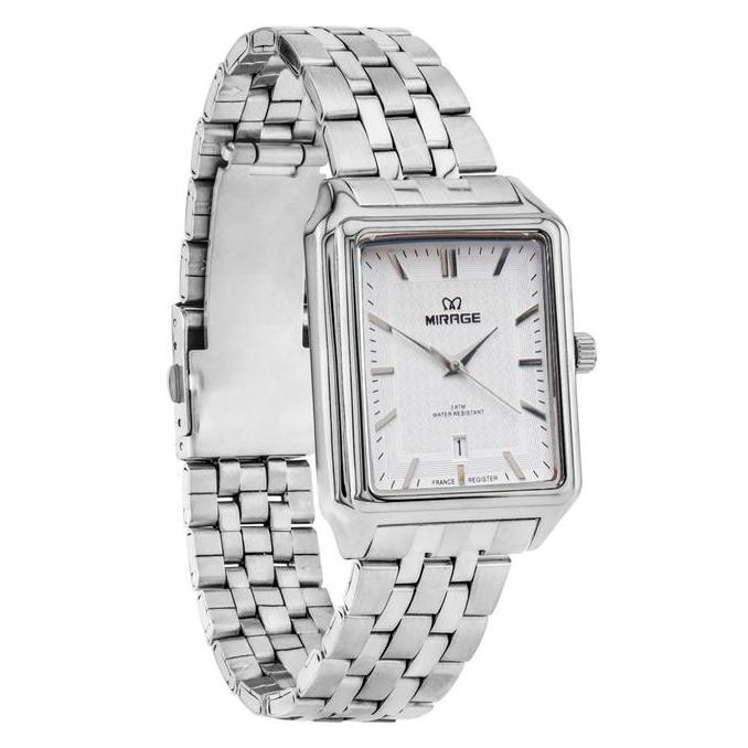 Mirage Watch - Jam Tangan Pria Kasual Formal Analog Segi Silver Stainless Anti Air 8835 / 8886 M