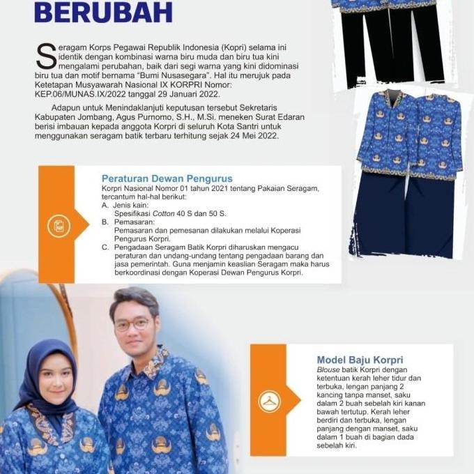 Seragam Batik PNS Pria KORPRI - Badan Furing Hero