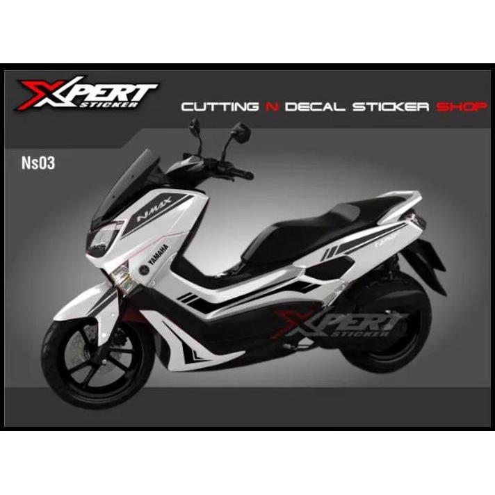 HOT DEAL CUTTING STICKER YAMAHA NMAX OLD PUTIH GRAFIS HITAM 2018 SPORTY 